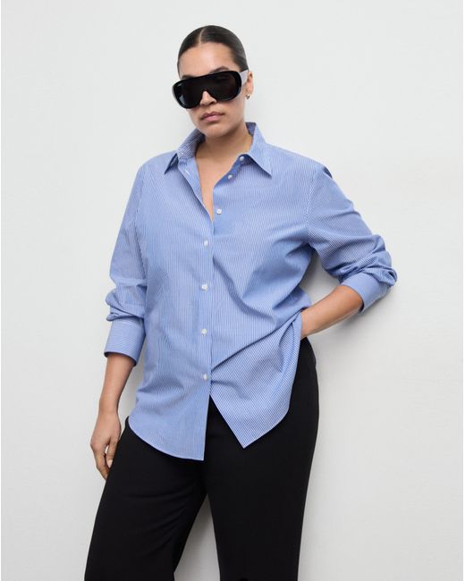 Mango Blue Stripe Shirt