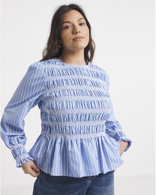 Simply Be Blue Poplin Blouse