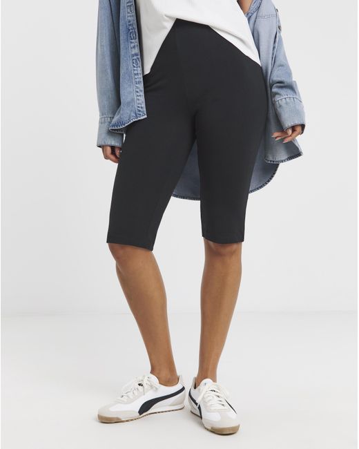 Simply Be Blue Knee Length Cotton Cycling Short