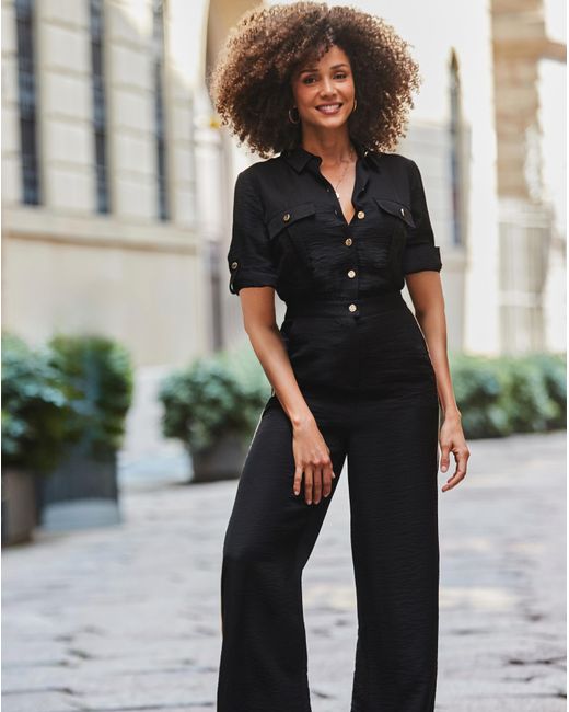 Sosandar Gray Side Stripe Jumpsuit