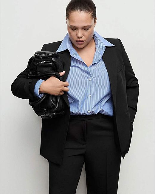 Mango Black Straight Tailored Trouser