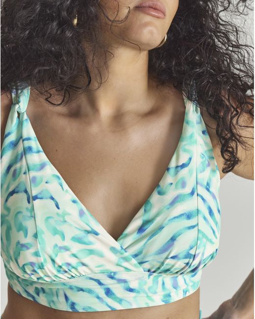 MAGISCULPT Blue Plunge Bikini Top