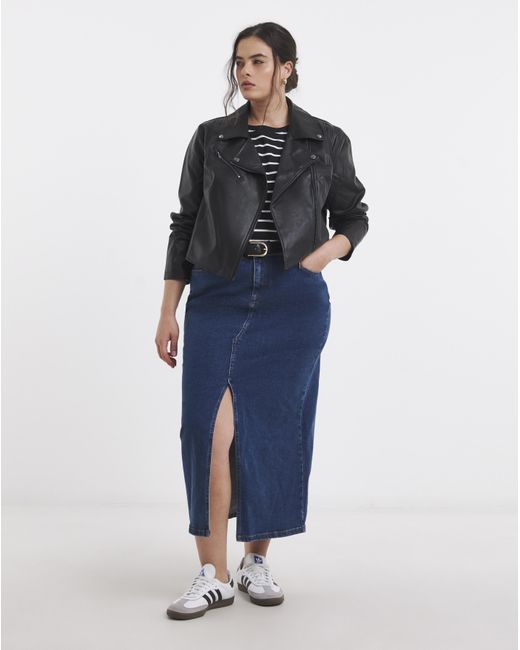 Simply Be Black Faux Leather Essential Jacket