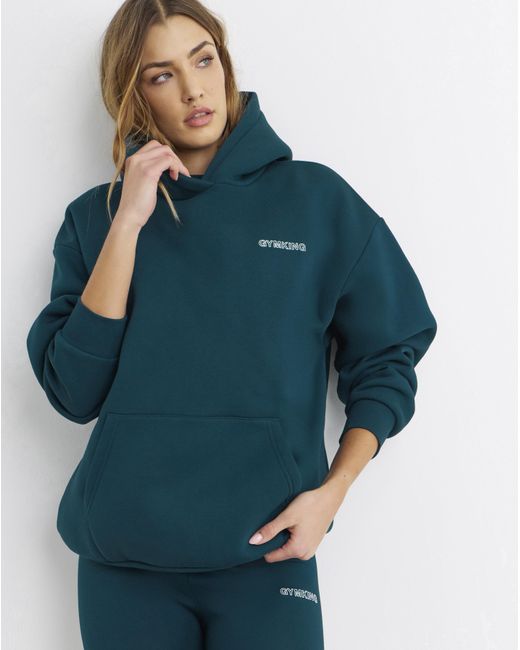 Gym King Blue Dynamic Oversized Hoodie