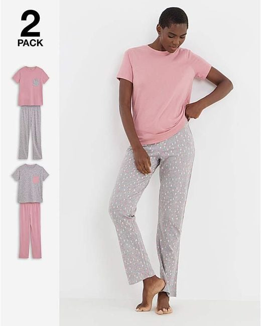 JD Williams Pink Value 2 Pack Pj Set