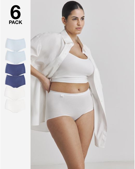 Sloggi White 6Pk Basic Maxi Knicker Multi