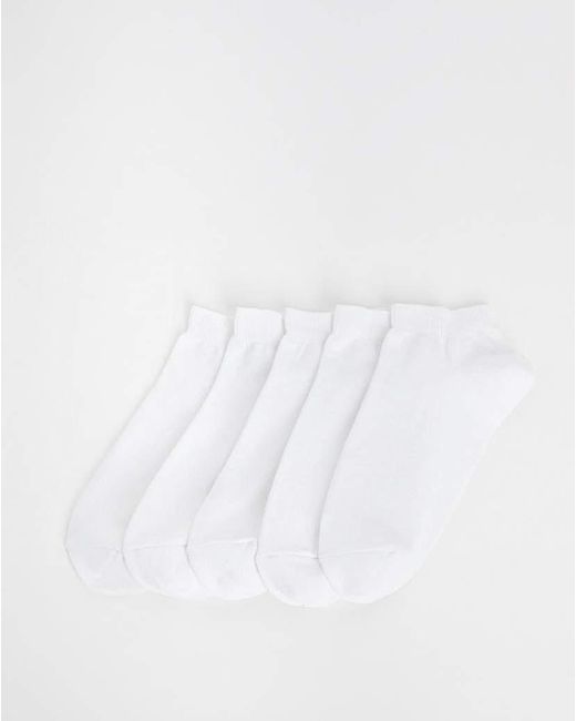 Pretty Secrets White 5 Pack Super Value Trainer Liner Socks