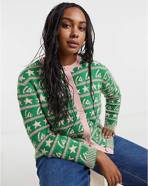 Simply Be Green Fa La La La Christmas Cardigan