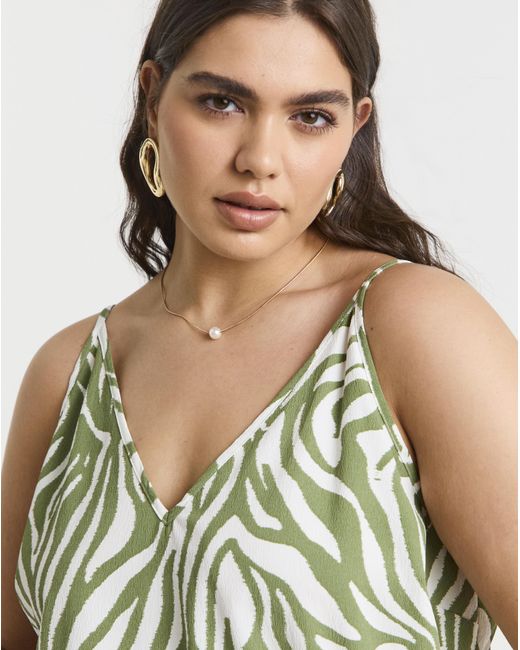 Simply Be Multicolor Khaki V Neck Cami