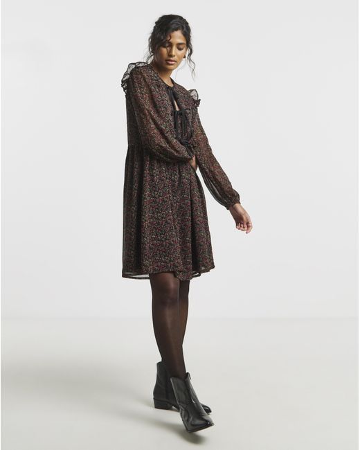 Simply Be Multicolor Ditsy Bow Detail Skater Dress