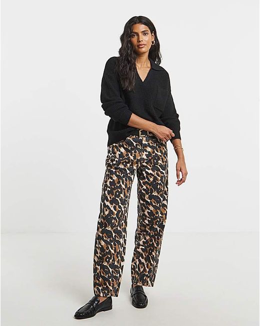 Simply Be Black V-Neck Collared Jumper
