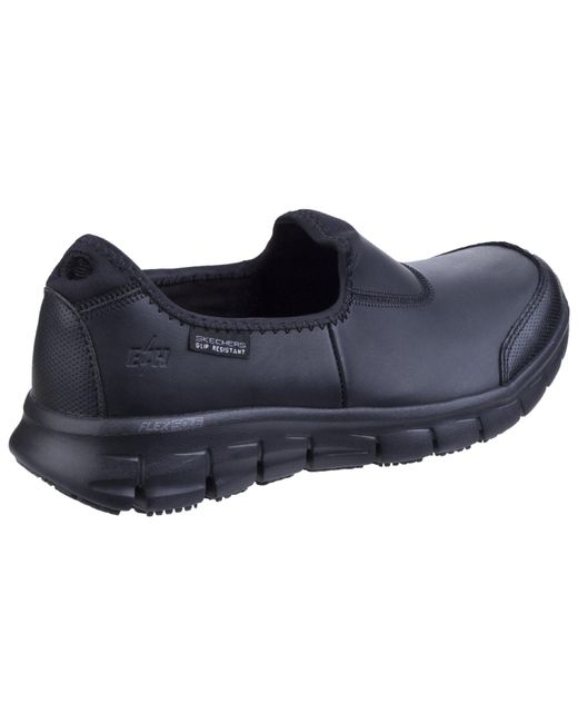 Skechers Workwear Black Skechers Sure Track Slip On Shoe