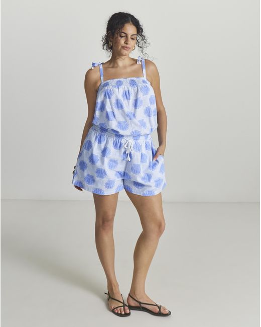 MAGISCULPT Blue Shell Print Playsuit