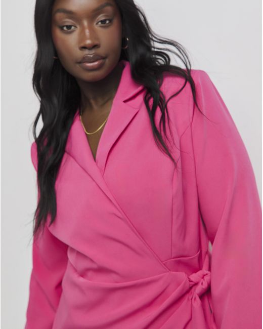 Simply Be Pink Twist Front Blazer Dress