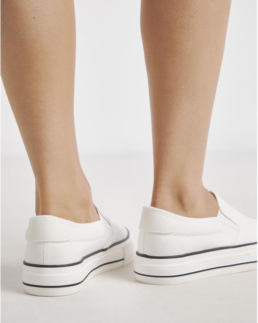 Simply Be Gray Slip On Canvas Trainer Extra Wide