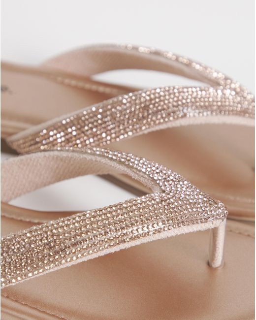 Simply Be Natural Flat Toe Post Sandals Wide Fit