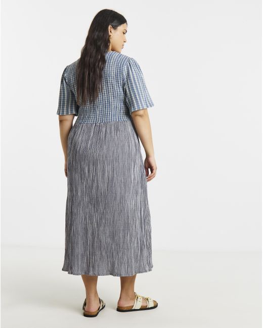 Native Youth Blue Ny Seersucker Dress