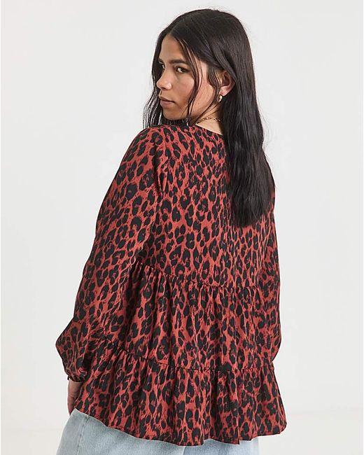 Simply Be Red Poly Crepe Smock