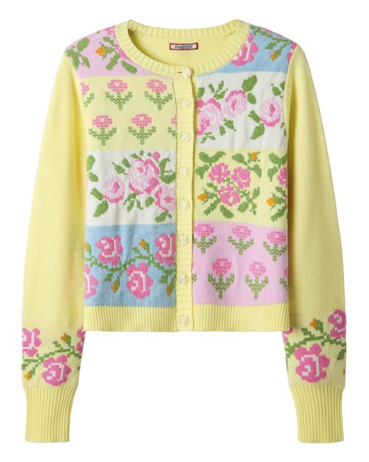 Joe Browns Blue Jb Felicity Patchwork Floral Cardigan