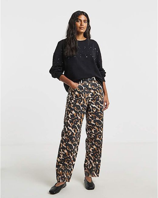Simply Be Black Stud & Eyelet Sweatshirt