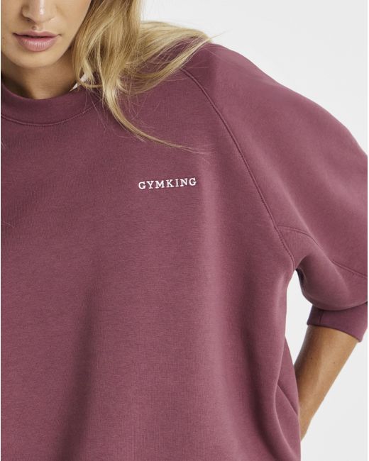 Gym King Purple 365 Raglan Sleeve Crew
