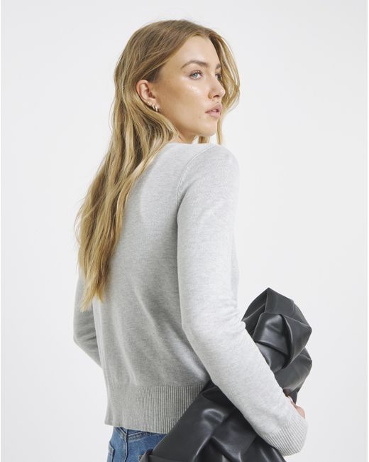 Simply Be White Eversoft Crew Neck Cardigan