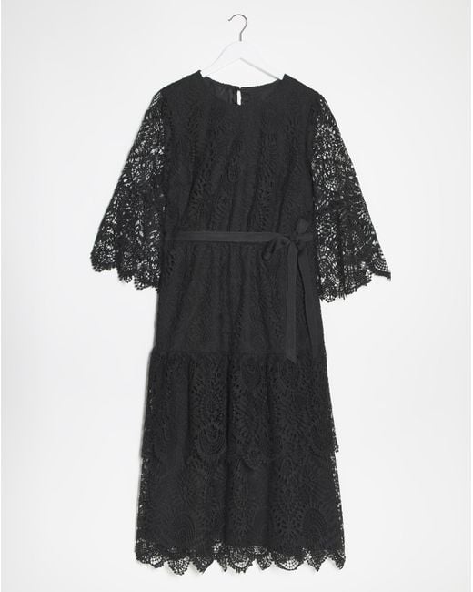 Joanna Hope Black Structured Lace Dress