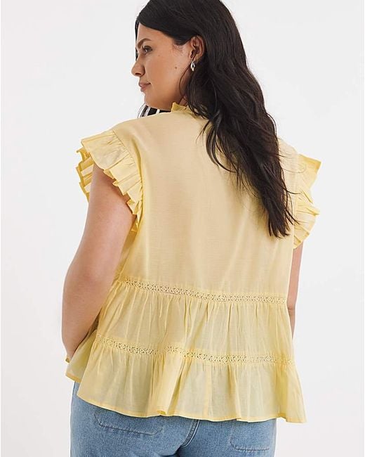 Simply Be Yellow Tiered Blouse