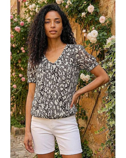 Roman Green Roman Animal Print Burnout Top
