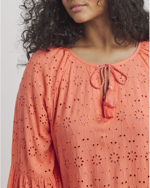 Beach To Beach Red Broderie Mini Beach Dress