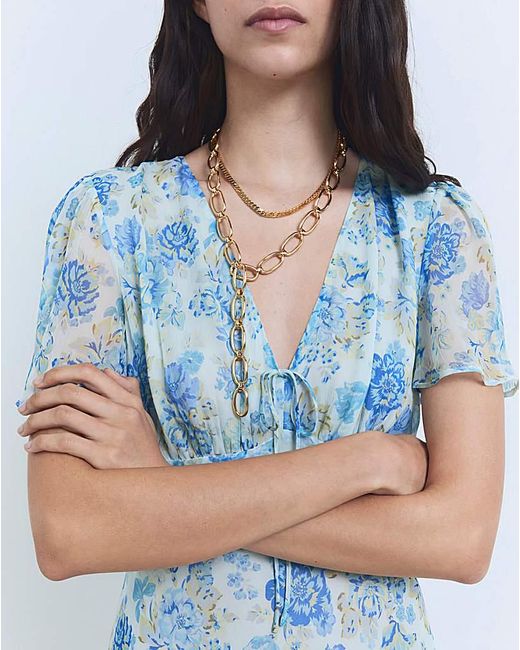 Mango Blue Dress Ronaldi