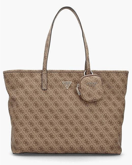 Guess Brown Large Power Play Ii Tech Tote Bag