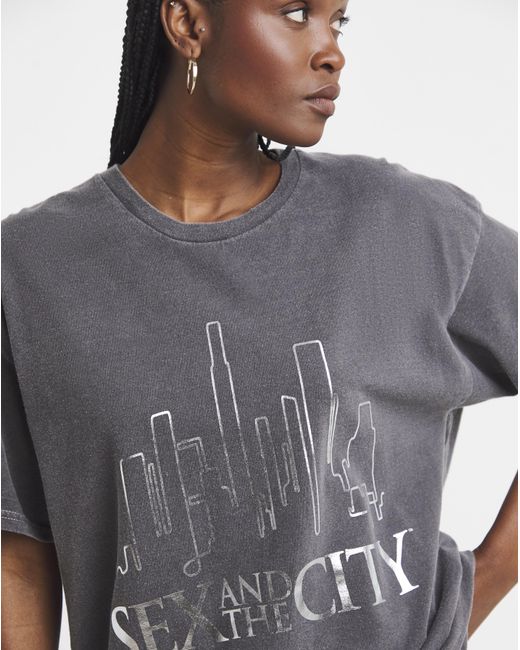 Simply Be Gray Sbe Sex & The City Foil License T-Shirt