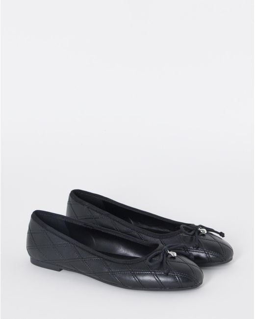 Simply Be White Quilted Ballerina Shoes Extra Wide Fit