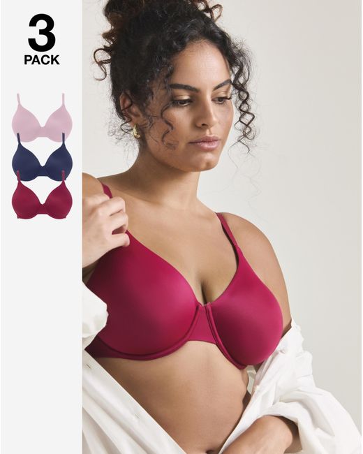 Pretty Secrets Pink 3 Pack Claire Micro Full Cup Wired Bras