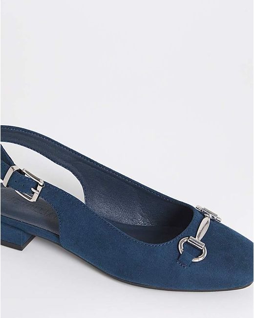 JD Williams Blue Slingbacks With Snaffle Trim Wide
