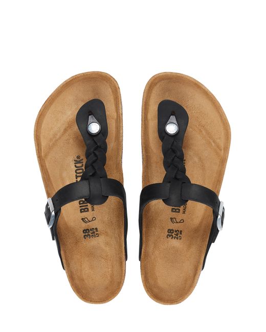Birkenstock Brown Gizeh Lea Braided Sandals