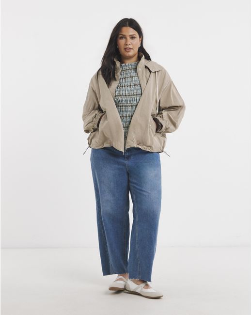 Simply Be Brown Hooded Wind Breaker