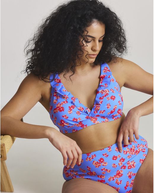 Simply Be Blue Value 2 Pack Plunge Bikini Tops