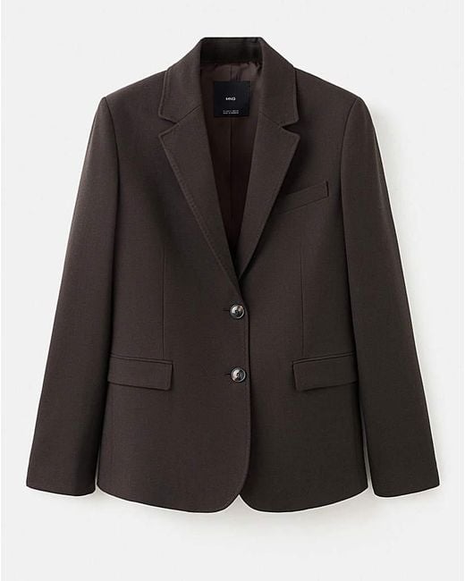 Mango Blue Straight-Fit Suit Blazer