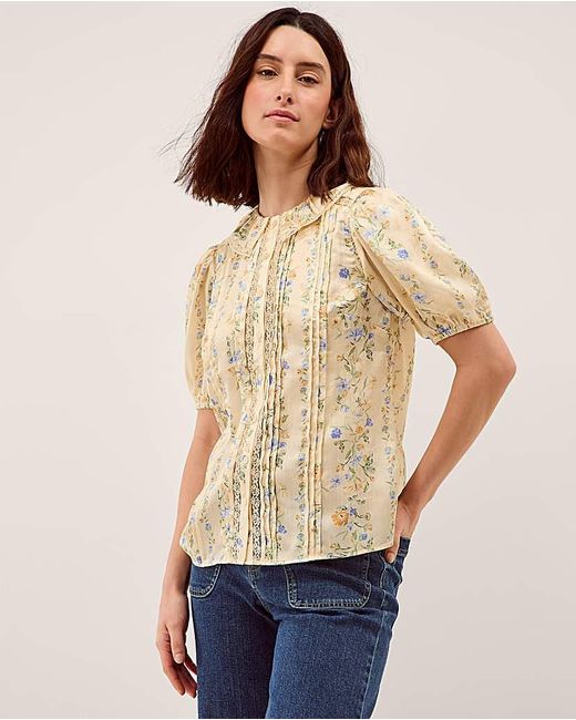 Monsoon Natural Naomi Floral Lace Blouse