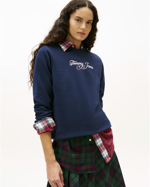 Tommy Hilfiger Blue Logo Crew Sweatshirt
