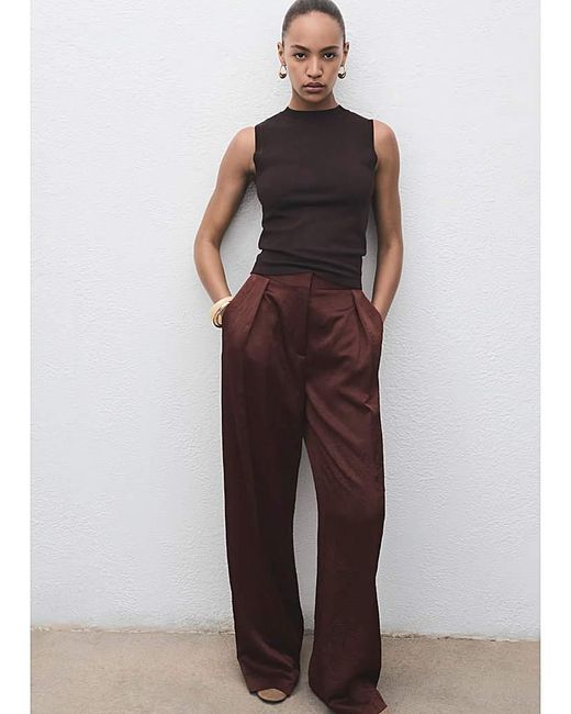 Mango Brown Crinkle Trousers