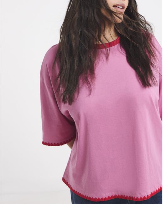 Simply Be Pink Whipstitch Tee