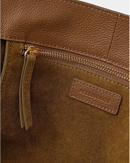 Accessorize Brown Suede Shoulder Bag