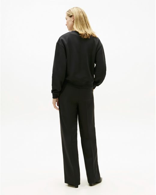 Tommy Hilfiger Black Logo Embroidery Fleece Sweatshirt