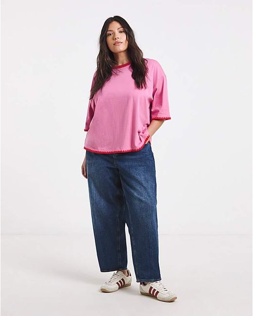 Simply Be Pink Whipstitch Tee