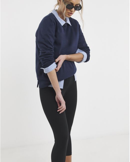 Simply Be Blue Cotton Cropped Legging