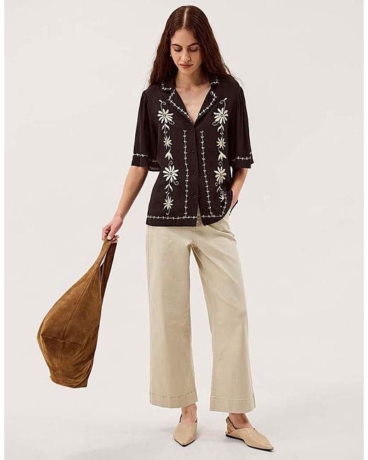 Monsoon Natural Wren Floral Embroidered Shirt