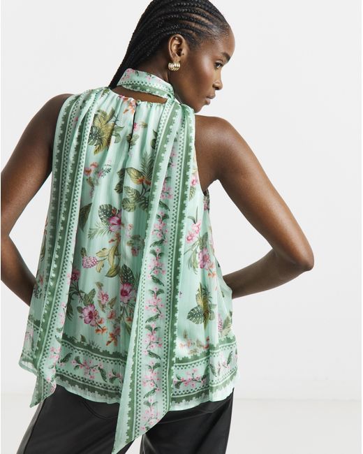 Joanna Hope Multicolor Halter Neck Drape Blouse